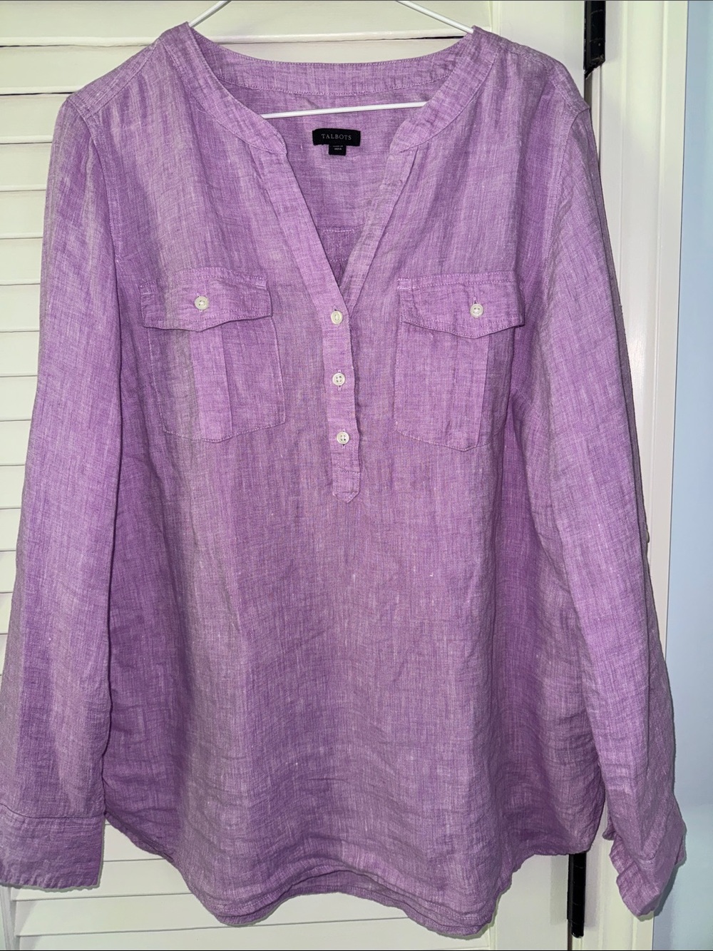 Talbots Lavender-Purple Linen Blouse